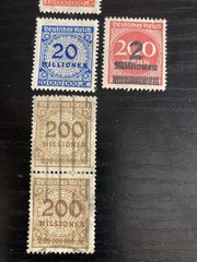 Germany 1923 Hyperinflation Stamps – Lot of 11, High Denomination Millionen