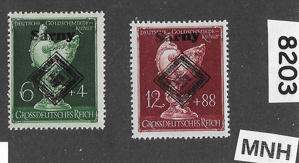MNH stamp set B286-287 Modern Fantasy Overprints Dresden Goldsmith society #8203