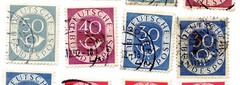 West Germany Posthorn Definitive Stamp Lot 22 Used 4pf-90pf 1951-52 Bundespost