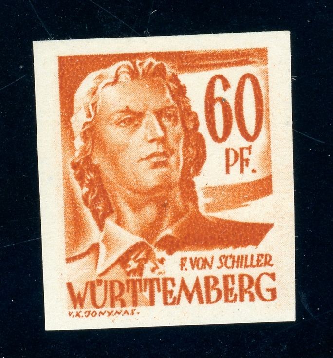 French Zone Württemberg 10U Mint Unused 60 Pfg Uncancelled