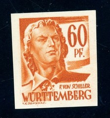 French Zone Württemberg 10U Mint Unused 60 Pfg Uncancelled