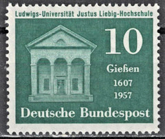 GERMANY:1957 SC#768 MLH 350th anniv. of the Justus Liebig School at Ludwig Uni F