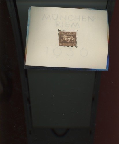 1936 GERMANY MUNICH STAMP SOUVENIR SHEET HORSES (mb30