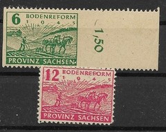 SBZ Province Saxony MiNr 85 Bwa + 86 Awa Postfrisch Unused ** Checked Dr Jasch