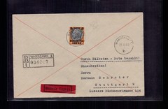 General Government EF R registered mail Warszawa / Warsaw to Stuttgart 1940