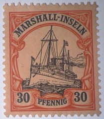 Travelstamps: GERMANY MARSHALL ISLANDS STAMPS Kaiser’s Yacht Mint OG H UNWMK 30p