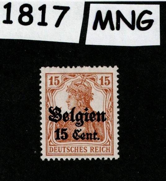 MNG Stamp Sc N15 Germany Occupation WWI 1914-1918 Belgium – Belgien #1817