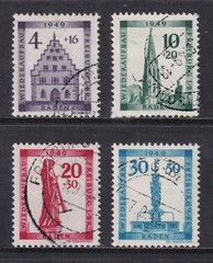 GERMANY 1949 Baden Freiburg Fund set of 4 SG FB38-FB41 Used (CV £250)