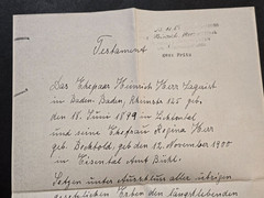 WWII Era German Third Reich Wartime Document Last Will & Testament 1944