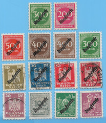 Germany 1923 Empire Deutsche Reich Overprint Officials Stamp Lot #3