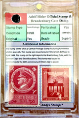 Adolf Hitler Official Stamp & Nazi Brandenburg Gate Stamp