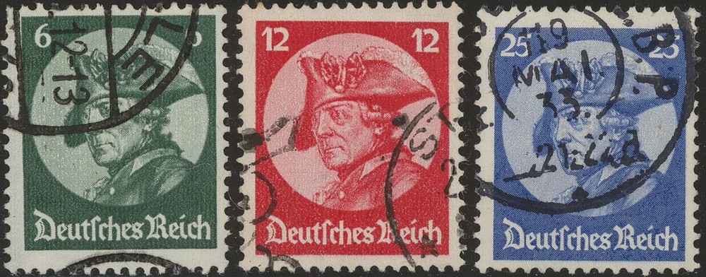 Stamp Germany Mi 479-81 Sc 398-400 1933 Fascism Potsdamn Great Friedrich Used