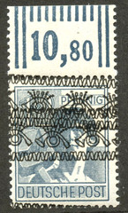 Germany 1948 Bizone NH Michel 40 I KD Double Inverted OP Signed Cat 80Euros (tq)