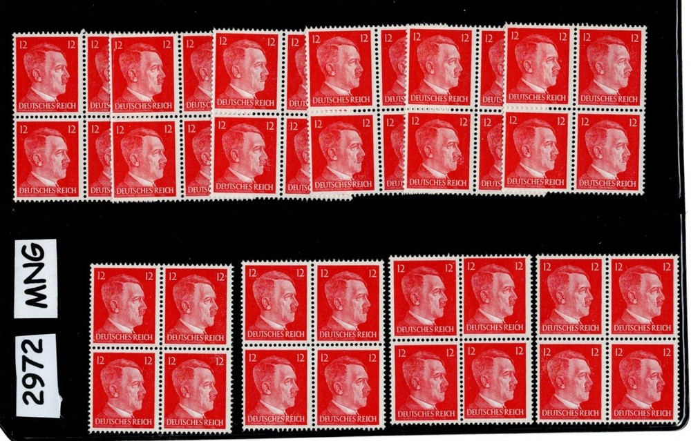 Mint MNG stamp blocks X10 Adolf Hitler PF12 Sc 513 WWII Germany 1941 #2972