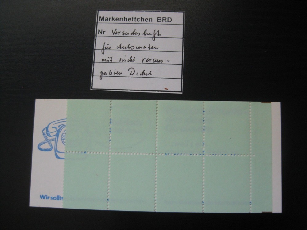 GERMANY scarce mint MNH test stamp booklet!