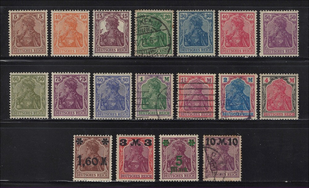 Germany Scott # 118-136 MNH-MH-Used Germania Set 1920
