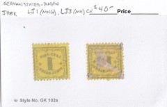 MATT’S STAMPS GERMAN STATES – BADEN, #LJ1 & LJ3 POSTAGE DUE STAMPS, MH/MNG CV$40