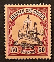 Travelstamps:GERMANY NEW GUINEA STAMPS #14 Kaiser’s Yacht 50pf Mint OG H UnWMK