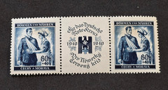 WW2 Nazi German Third Reich DRK Red Cross Czech Occupation Stamps Pair w Eagle