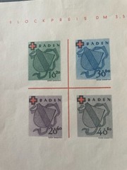 Germany Baden MS FB41b unused block / miniature sheet cat £95