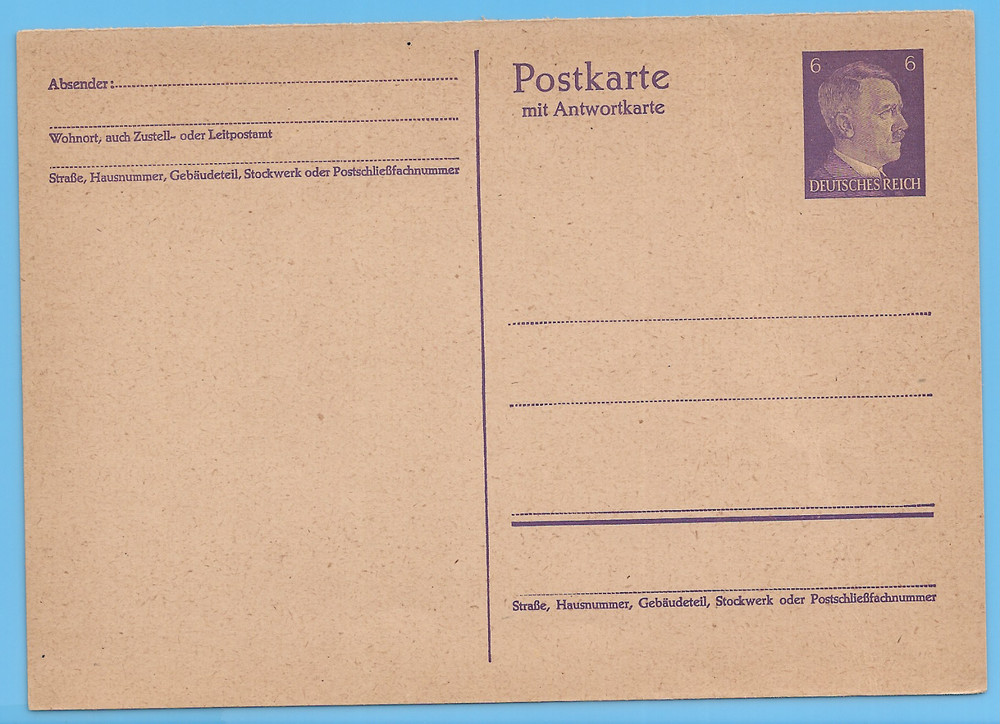 Germany WW2 Third Reich Postcard 1941 Adolf Hitler 6 Postcard Stamp WW2 ERA