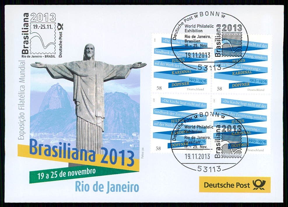 GERMANY EXHIBITION-COVER 2013 BRAZIL RIO BRASILIANA CRISTO REDENTOR STATUE m3341