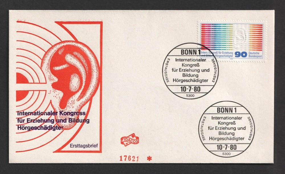 1980 Germany Hard of Hearing Education Fidacos FDC. Bonn First Day Cover