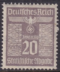 Stamp Germany Revenue WWII 3rd Reich Era Document Fee Selection MNH