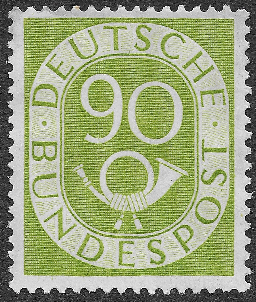 MMK Philately: Germany Scott #685 Unused NG Numeral and Post Horn 90pf