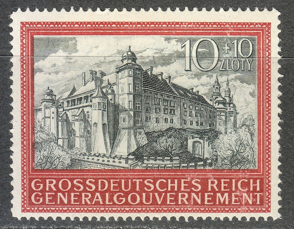 Poland OCCUPATION WW2 Post Osten WW2 1944 MNH Mi 125 Sc NB41 Cracow Castle **