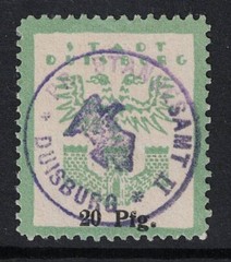 Germany Duisburg 20pf Private Post Stamp Used – S25012