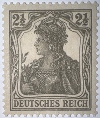 Travelstamps1916 Germany Deutsches Reich #98 Germania 2 1/2 Pf , MOGNH