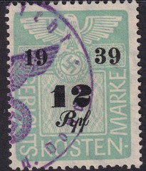 Stamp Germany Poland Revenue WWII Court Document Fee 1939 12 RFP Used