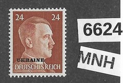#6624 PF24 MNH stamp Mi12 Adolf Hitler Ukraine Overprint Germany Occupation