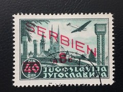 1941 Serbia German Occupation Air Overprint Set Fine Used CTO Serbien WWII