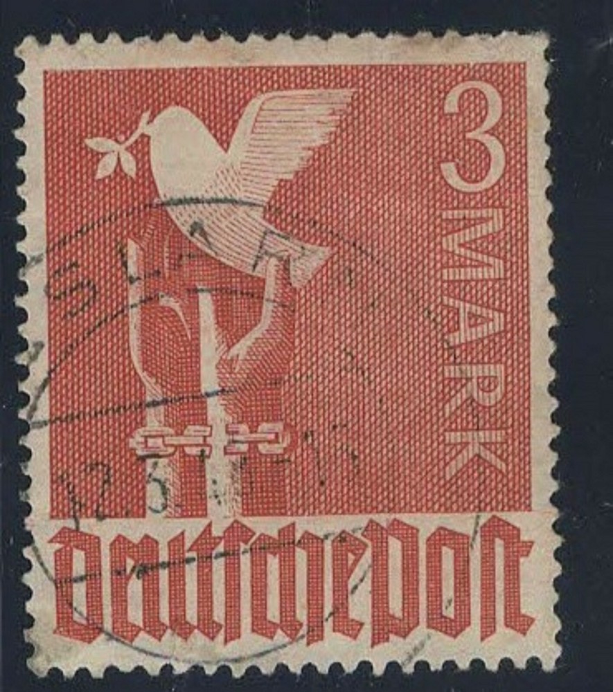 GERMANY 1947 GERMANY REACHING FOR PEACE DOVE WITH OLIVE BRANCH
