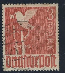 GERMANY 1947 GERMANY REACHING FOR PEACE DOVE WITH OLIVE BRANCH