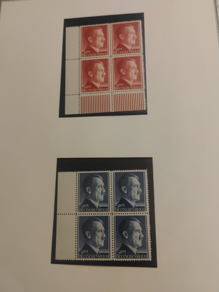 Germany Third Reich 526-27 MNH Bottom Corner + Block Post Office Fresh Stamps