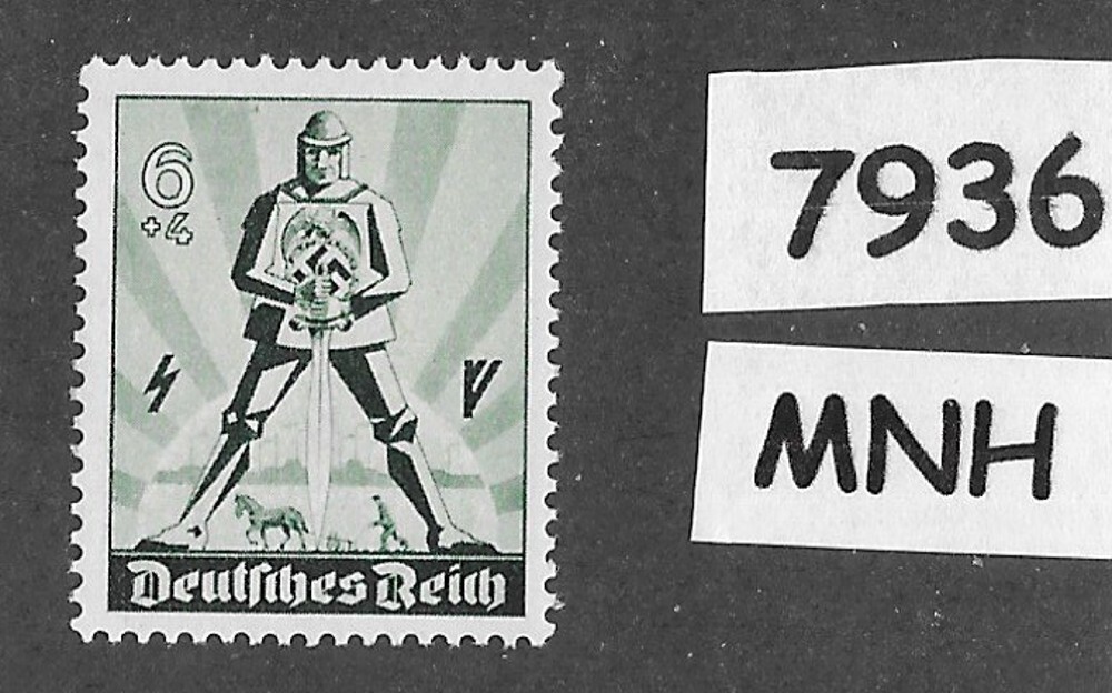 MNH stamp B171 Hitler Swastika Germany 1940 Aryan Warrior May day #7936