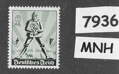 MNH stamp B171 Hitler Swastika Germany 1940 Aryan Warrior May day #7936
