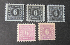 GERMANY Germany Bizone 1945 MECKLENBURG 6pf differnt colour 5Va. MH*/MNH**/USED