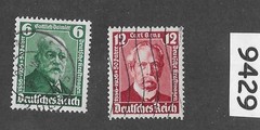 Stamp set Sc 470-471 1936 Germany Daimler Benz Mercedes Berlin Auto show #9429
