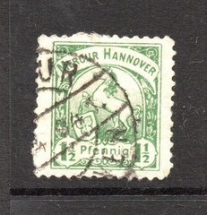 Hanover 1890s 1.5p Mercur (Horse) Local Post Used / Piece Rem – S61178