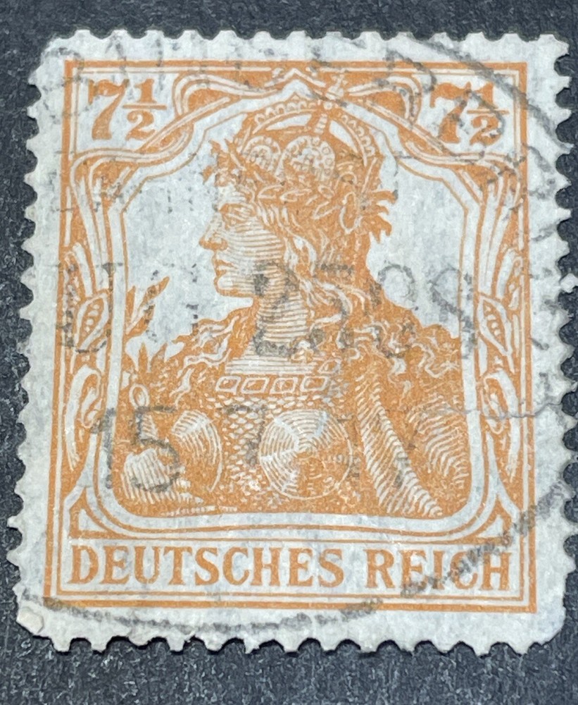 Germany #98 Used; HM; 7.5pf red orange Deutsches Reich – with watermark 1916