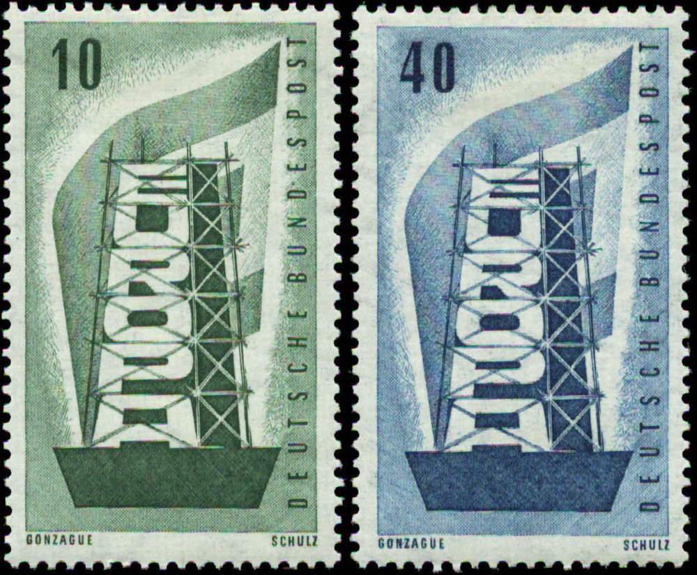Germany Scott #748 – #749 Complete Set of 2 Mint Hinged EUROPA