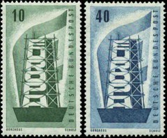 Germany Scott #748 – #749 Complete Set of 2 Mint Hinged EUROPA