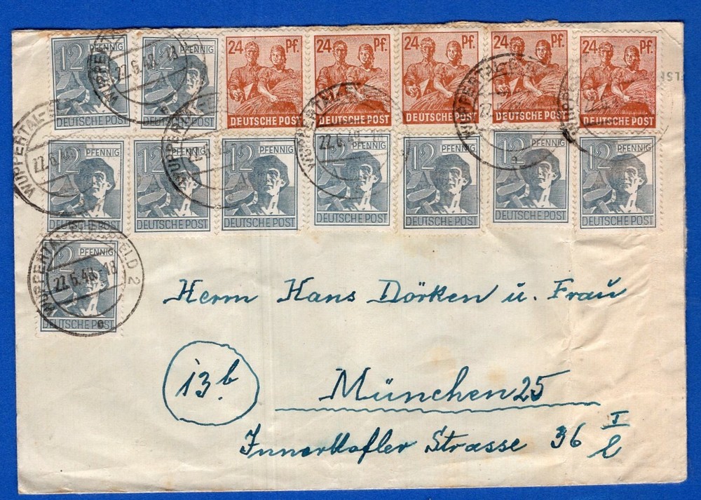 GERMANY BI-ZONE, 1948, COVERT WUPPERTAL TO MUNCHEN