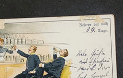 WW1 WWI Imperial German Military Reserve postcard soldiers drinking 39 days