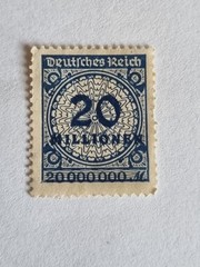 Germany 1923 20 Mio Mark Blue Handstamp Mi 320 II Mint Ref#G2