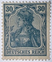 Travelstamps: Germany Stamps Mi:#144 – 30pf Mint Og Hinged WMK MOGH